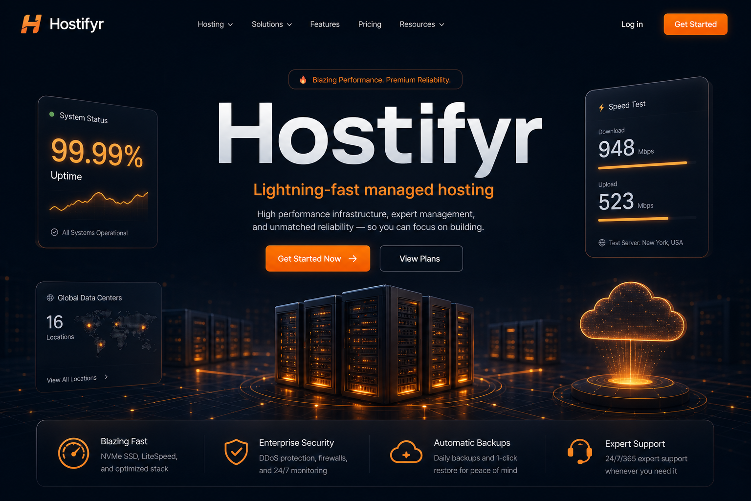 Hostifyr — custom website project preview