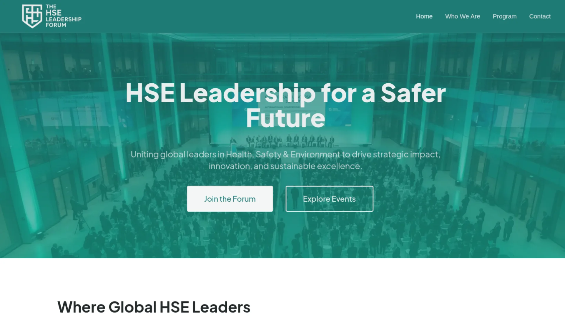 The HSE Leadership Forum — custom wordpress project preview
